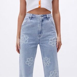 Women's Light Blue Floral Jeans
